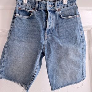 Zara Bermuda high waisted denim shorts